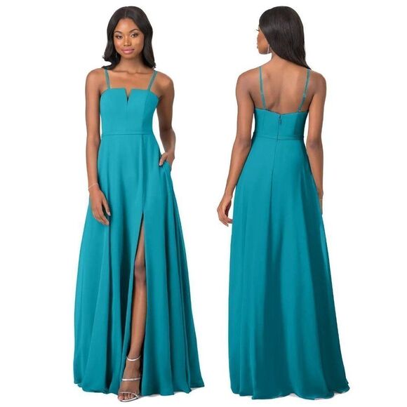 Azazie Women's Plus Size‎ Dress Chiffon Princess A-line Sophisticated Size14 - Picture 1 of 5